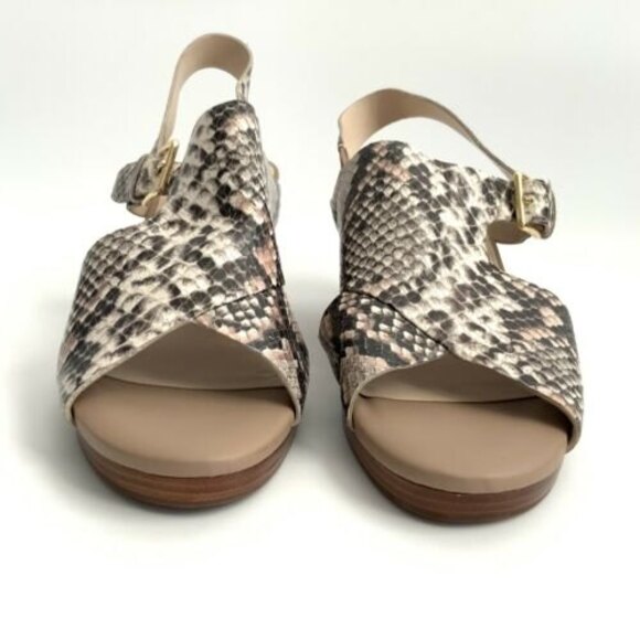 Cole Haan Sandals Women Size 8.5B Python Embossed Leather Open-toe Sling-back - Picture 4 of 11